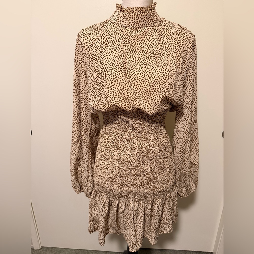 Shein Smocked Waist Long Sleeve Dress Size L